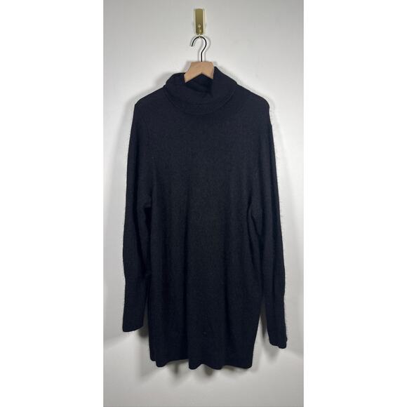 & Other Stories Alpaca/Wool Blend  Knit Turtleneck Sweater Mini Dress - Black L - Picture 2 of 8